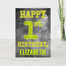 Spooky Glowing Aura Titta "LYCKLIG 1:a BIRTHDAY"