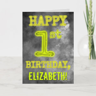 Spooky Glowing Aura Titta "LYCKLIG 1:a BIRTHDAY" Kort
