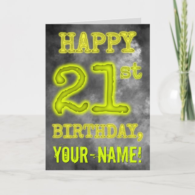 Spooky Glowing Aura Titta "LYCKLIG 21:a BIRTHDAY" Kort (Framsida)