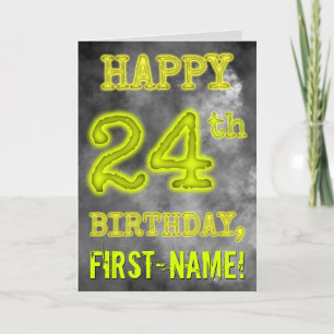 Spooky Glowing Aura Titta "LYCKLIG 24:e BIRTHDAY" Kort