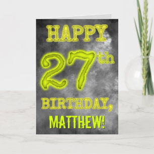 Spooky Glowing Aura Titta "LYCKLIG 27:e BIRTHDAY" Kort