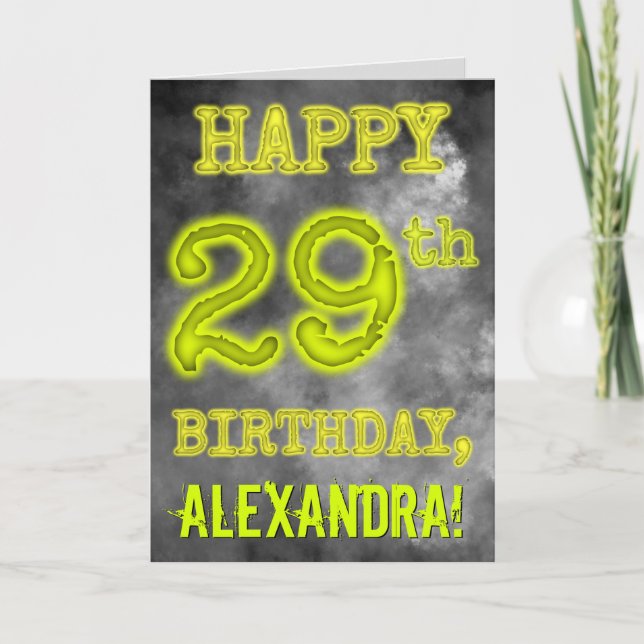 Spooky Glowing Aura Titta "LYCKLIG 29:e BIRTHDAY" Kort (Framsida)