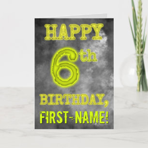 Spooky Glowing Aura Titta "LYCKLIG 6e BIRTHDAY" Kort