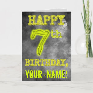 Spooky Glowing Aura Titta "LYCKLIG 7:e BIRTHDAY" Kort