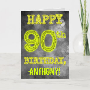 Spooky Glowing Aura Titta "LYCKLIG 90:e BIRTHDAY" Kort