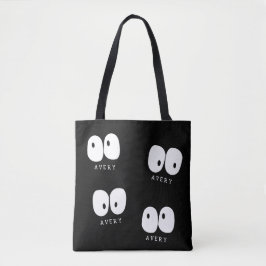 Spooky Googly Öga Modern Monogram Anpassningsbar H Tygkasse