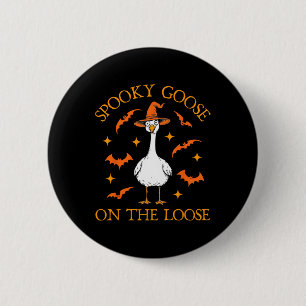 Spooky Goose på labben på åsen Halloween Knapp