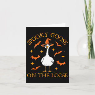Spooky Goose på labben på åsen Halloween Kort
