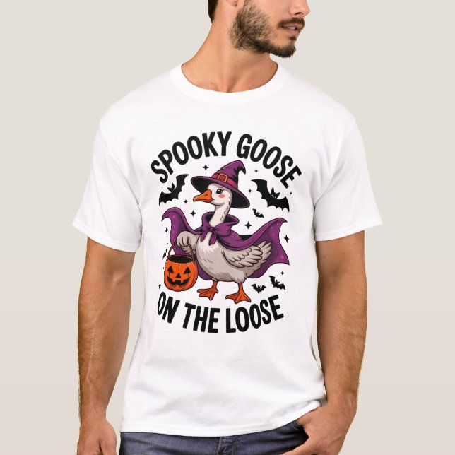 Spooky Goose på slättan och Pumpkin T Shirt (Framsida)