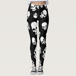Spooky Goth Döskallars Black Halloween Leggings