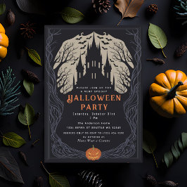 Spooky Gothic Castle Halloween fest Inbjudningar