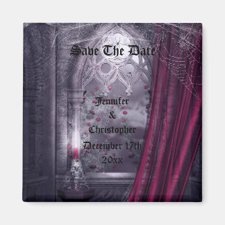 Spooky Gothic Church Save Date Bröllop Magnet
