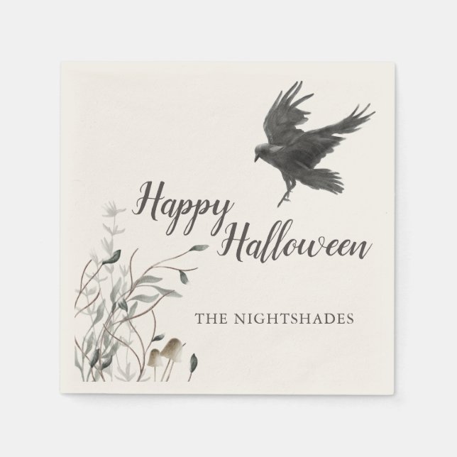 Spooky Gothic Halloween | Black Raven Pappersservett (Framsidan)