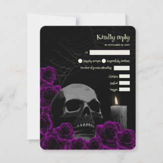 Spooky Gothic Halloween Bröllop OSA Lila Ro Kort