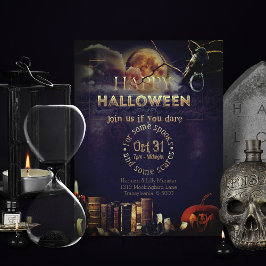 Spooky Gothic Raven in Full Moon Vuxen Halloween Helg Vykort