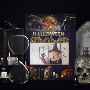 Spooky Gothic Raven in Full Moon Vuxen Halloween Vykort