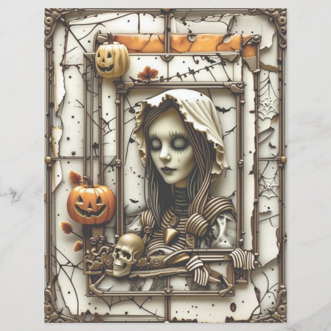 Spooky Gothic Scrapbook Papper Haunted Halloween (Framsida)