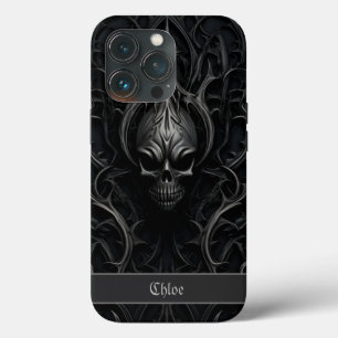 Spooky Gothic Skull Black & Grått