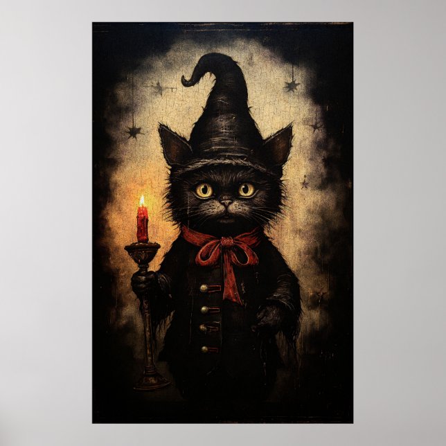 Spooky Gothic Vintage Cat Poster (Framsidan)