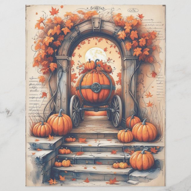Spooky Gothic Vintage Halloween Scrapbook Papper (Framsida)