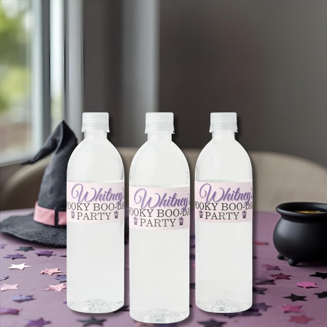 Spooky gothys födelsedag vattenflaska etikett (Spooky gothic birthday girl water bottle label)