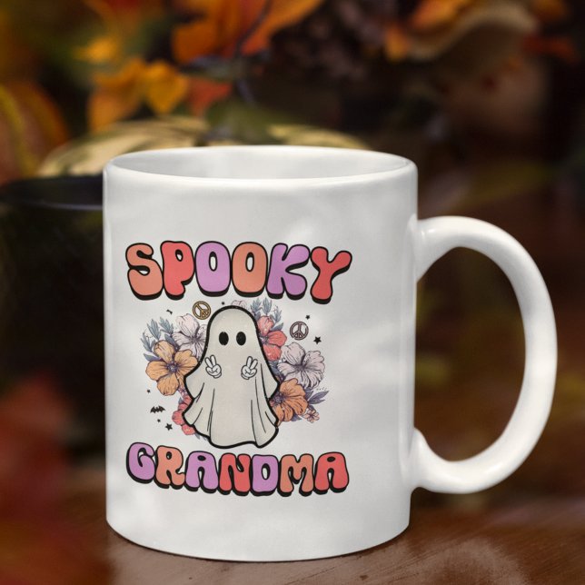 Spooky Grandma,Funny Halloween Ghost Kaffemugg (Skapare uppladdad)