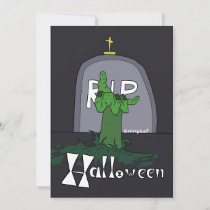 Spooky Gravestone Halloween Helgdag Card Julkort