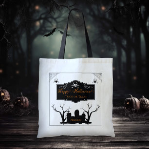 Spooky Graveyard Bus eller godis Tygkasse