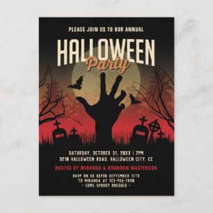 Spooky Graveyard, Full Moon Halloween fest Inbjuda Vykort