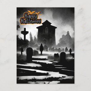 Spooky Graveyard Halloween-dag Helg Vykort
