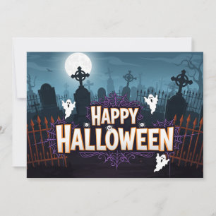 Spooky Graveyard Halloween-inbjudan Inbjudningar
