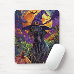 Spooky Great dane Hund Halloween Witch Pumpkin Musmatta