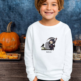 Spooky Grim Reaper Graveyard Kråka Gothic Hallowee T Shirt