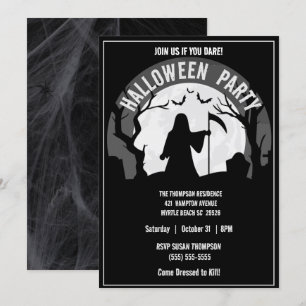 Spooky Grim Reaper Halloween fest Inbjudningar