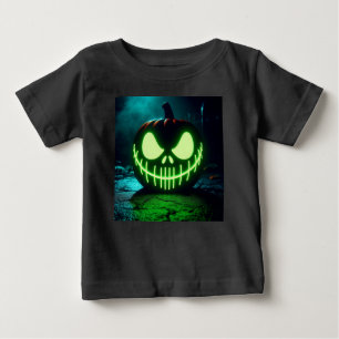 Spooky grönt glosing Halloween-pumpa T Shirt