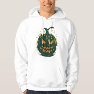 Spooky Grönt Pumpkin Halloween Hoodie