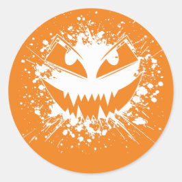 Spooky Grunge Jack-O'-Lantern Sticker Runt Klistermärke