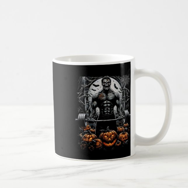 Spooky Gym Skeleton-haunted Fitness Roligt-hallowe Kaffemugg (Höger)