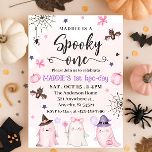 Spooky Halloween 1:a födelsedagen Inbjudningar