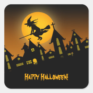 Spooky Halloween 2 Sticker Fyrkantigt Klistermärke