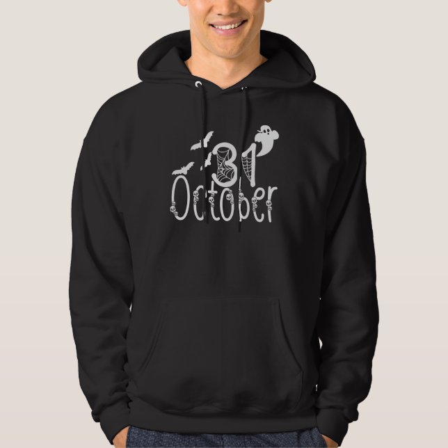 Spooky Halloween 31 oktober Hoodie (Framsida)