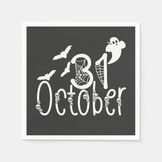 Spooky Halloween 31 oktober Pappersservett (Framsidan)