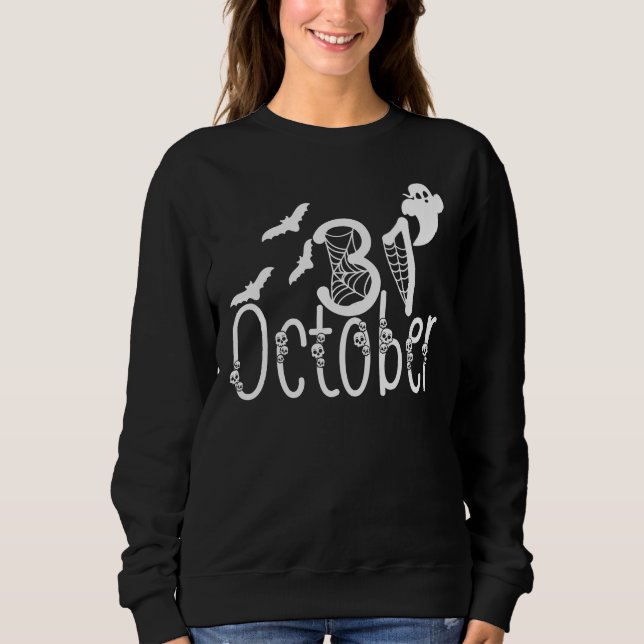 Spooky Halloween 31 oktober T Shirt (Framsida)