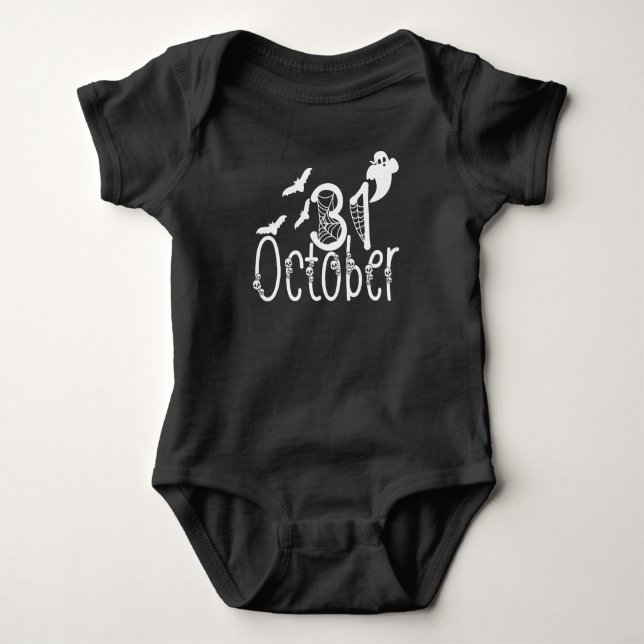 Spooky Halloween 31 oktober T Shirt (Framsida)
