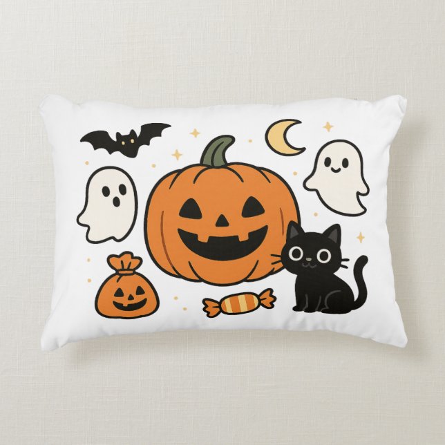 Spooky Halloween accent Pillow Prydnadskudde (Framsidan)