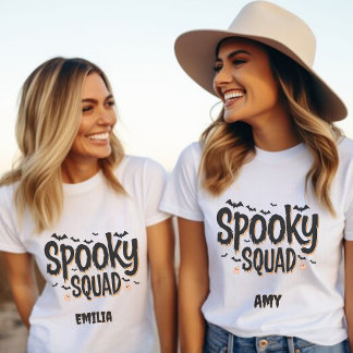 Spooky Halloween-anpassad namnöverföring för vänne T Shirt