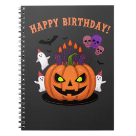 Spooky Halloween B-day Pumpkin Cake & Spöken Anteckningsbok