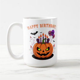 Spooky Halloween B-day Pumpkin Cake & Spöken Kaffemugg