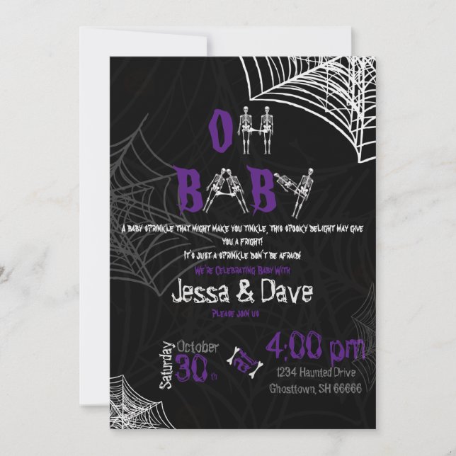 Spooky Halloween Baby Sprinkle  Inbjudningar (Framsida)