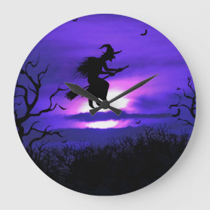Spooky Halloween-bakgrundsdesign. Stor Klocka